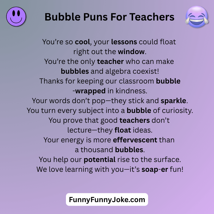 Bubble Puns For Teachers