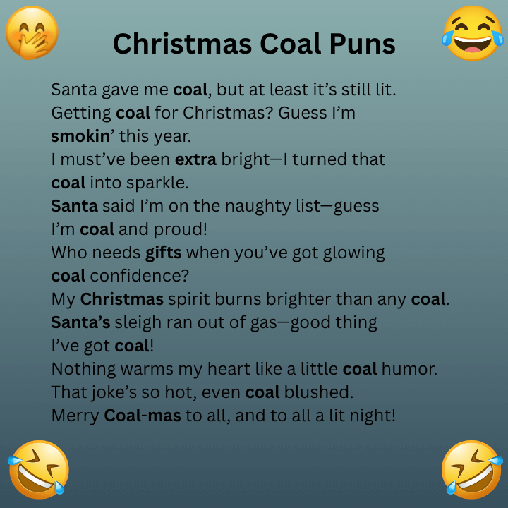 Christmas Coal Puns