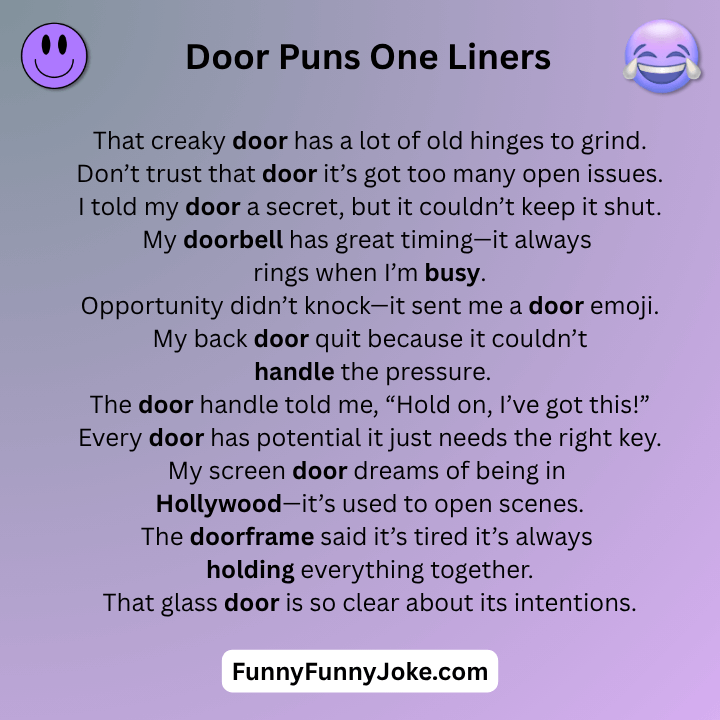 Door Puns One Liners