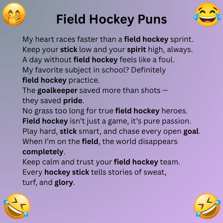 Field Hockey Puns