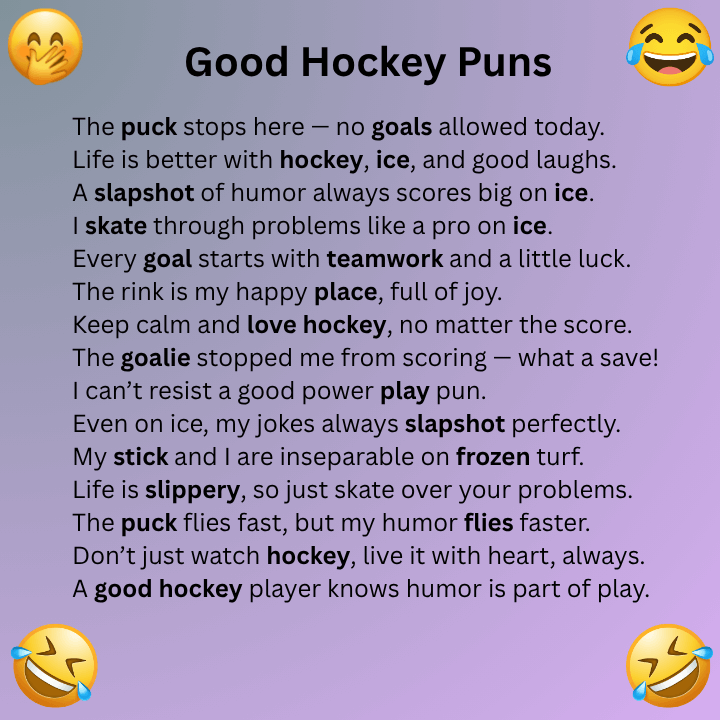 Good Hockey Puns