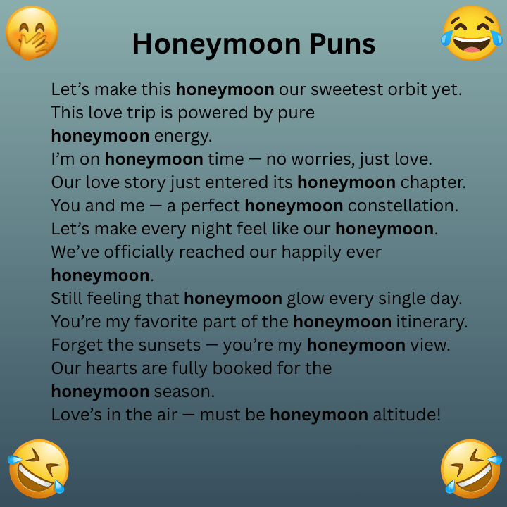 Honeymoon Puns