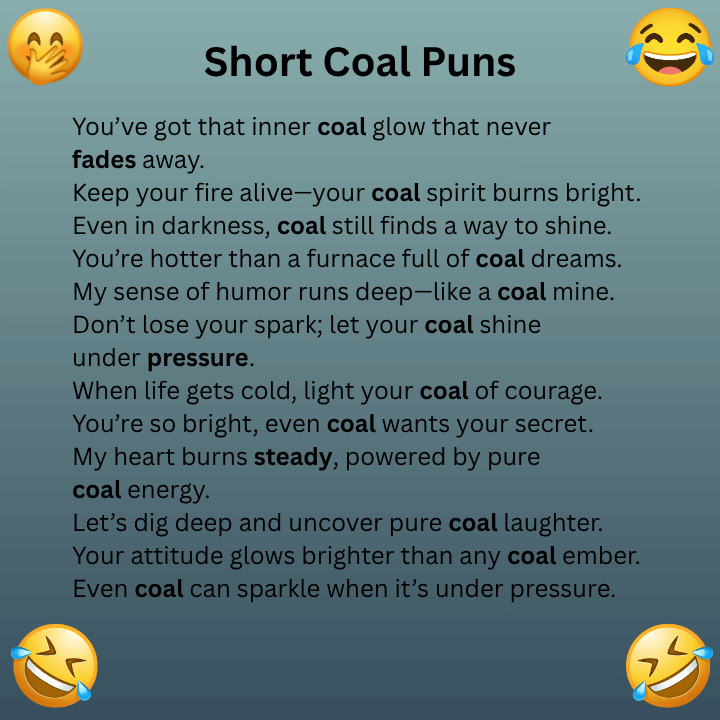 Short Coal Puns
