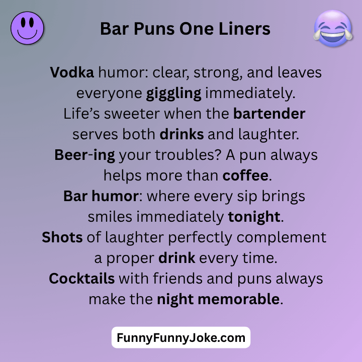 Bar Puns One Liners