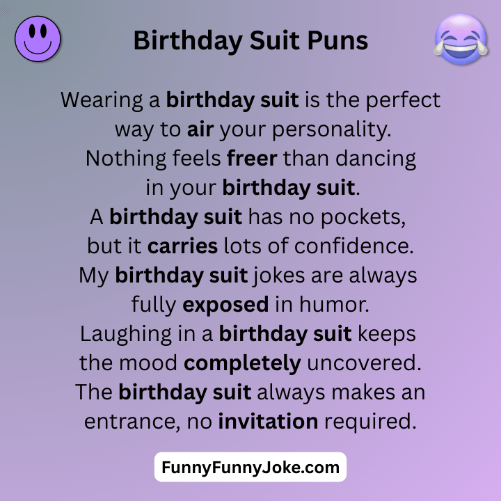 Birthday Suit Puns