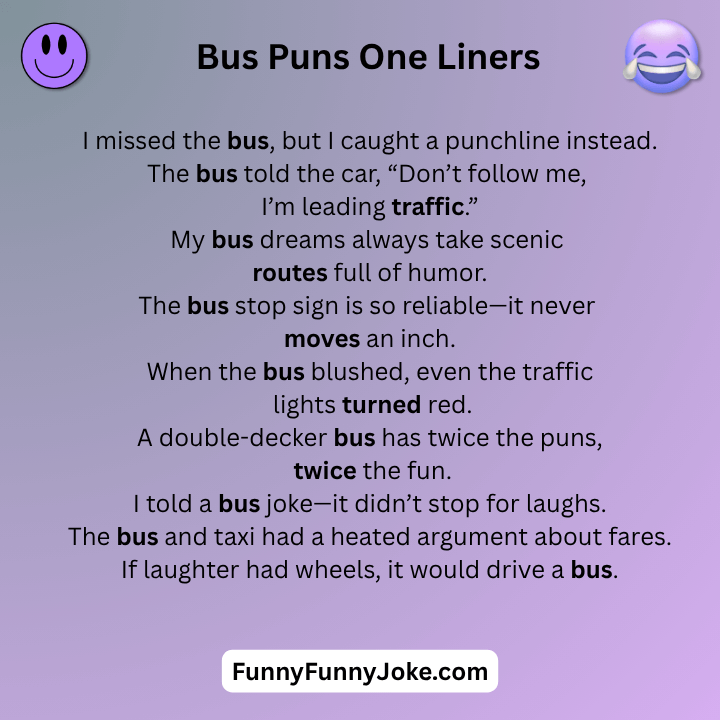 Bus Puns One Liners