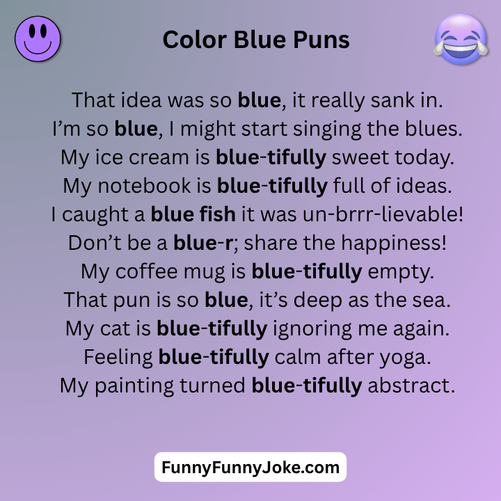 Color Blue Puns