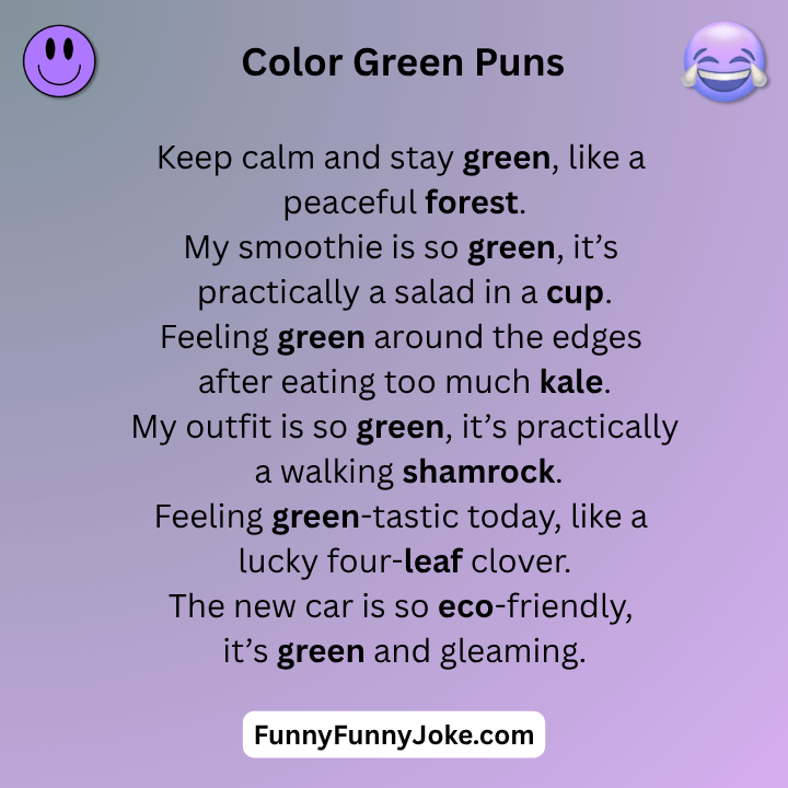 Color Green Puns