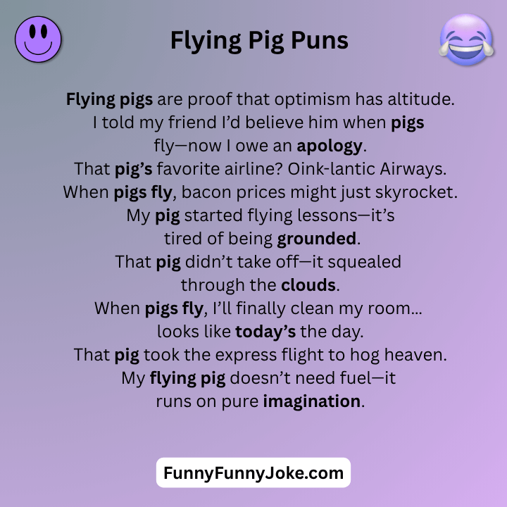 Flying Pig Puns