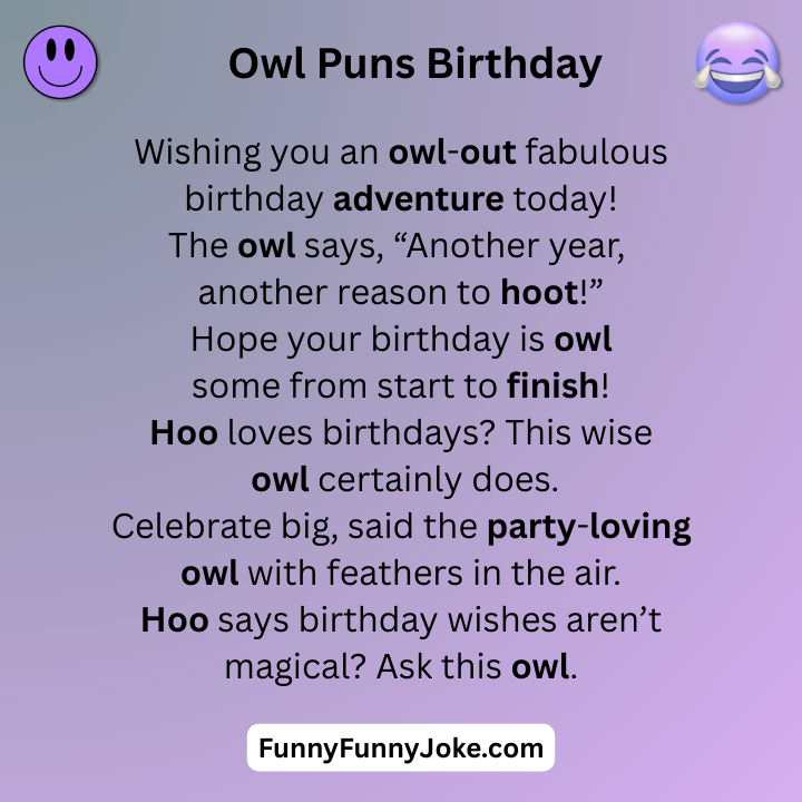 Owl Puns Birthday