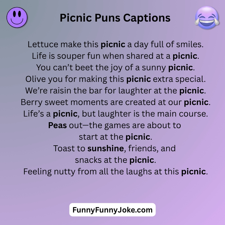 Picnic Puns Captions