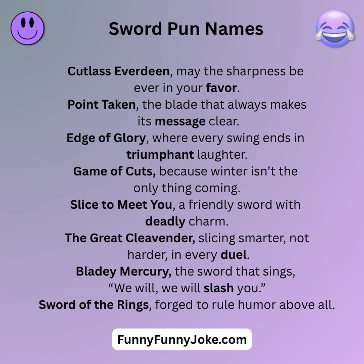 Sword Pun Names