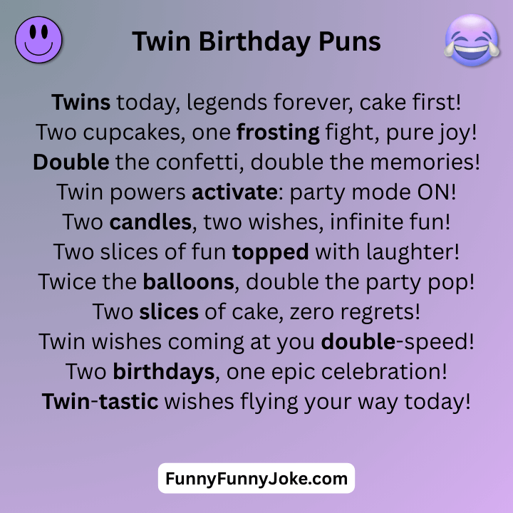 Twin Birthday Puns