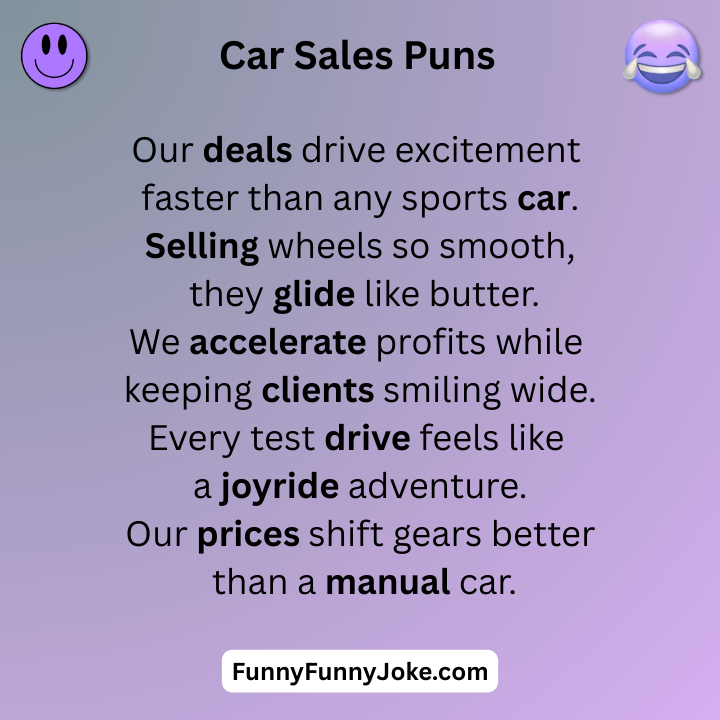 Car Sales Puns