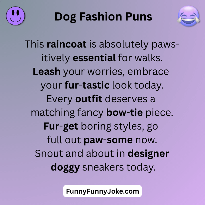Dog Fashion Puns