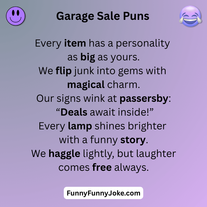 Garage Sale Puns