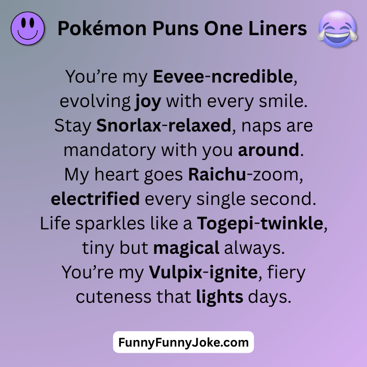 Pokémon Puns One Liners