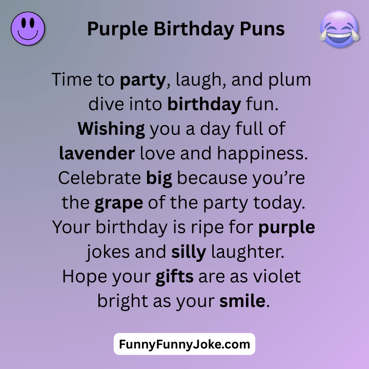 Purple Birthday Puns