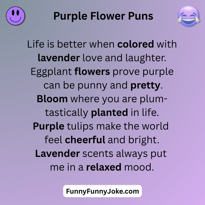 Purple Flower Puns