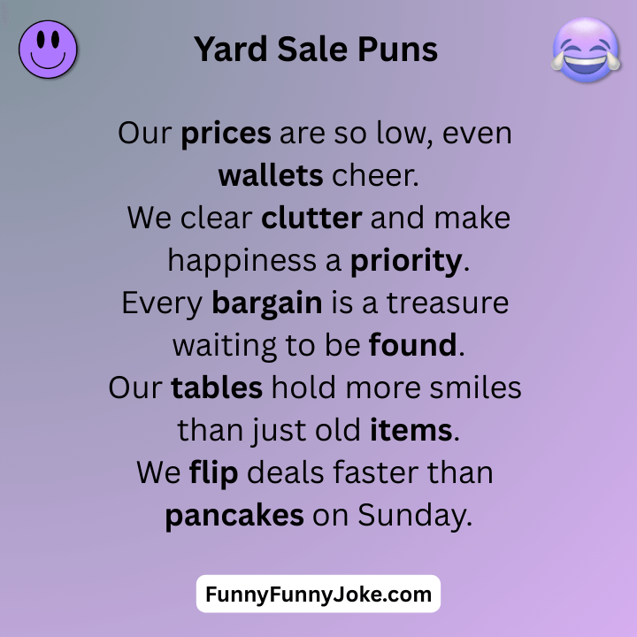 Yard Sale Puns