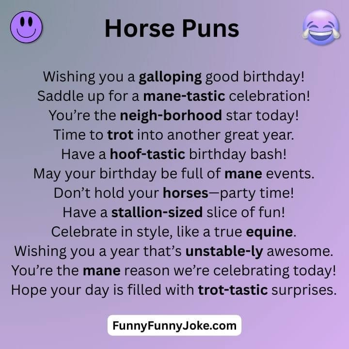 Birthday Horse Puns