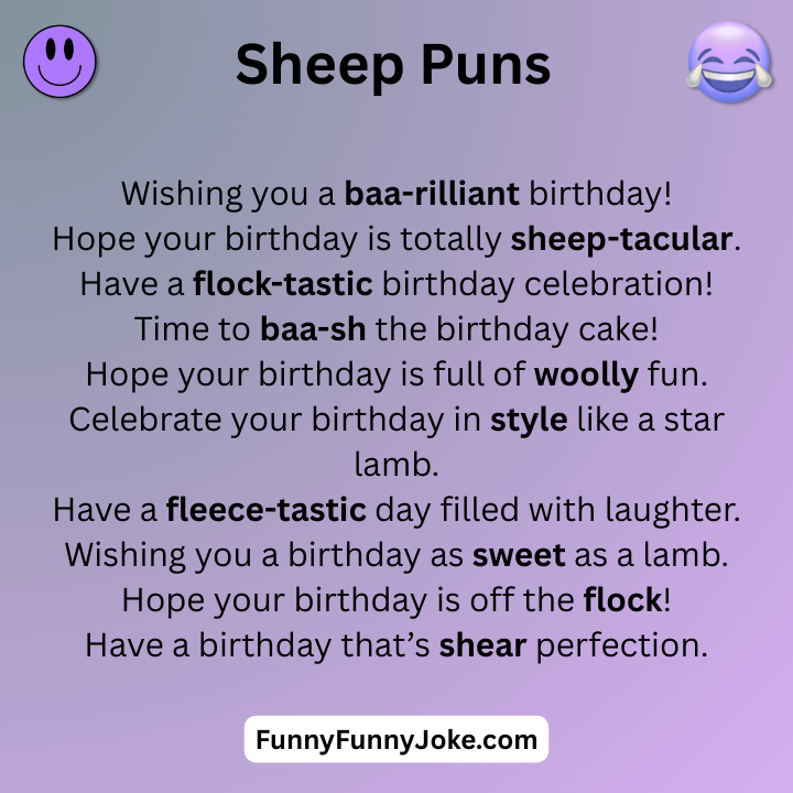 Birthday Sheep Puns