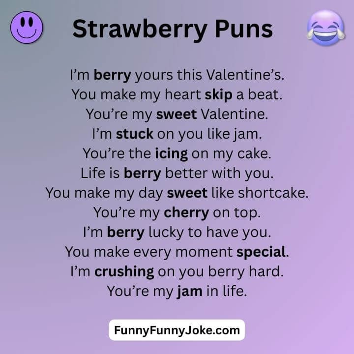 Strawberry Valentine Puns