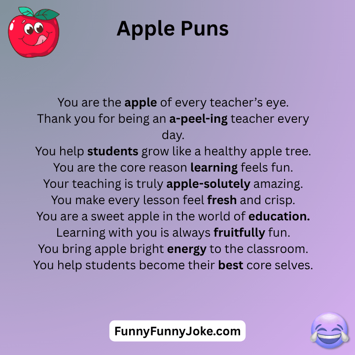 Apple Puns For Teachers