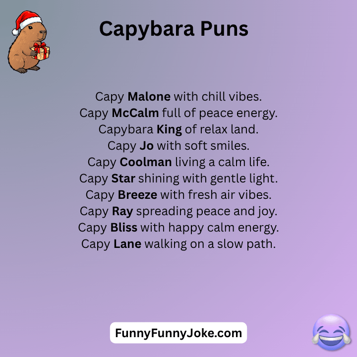 Capybara Puns Names