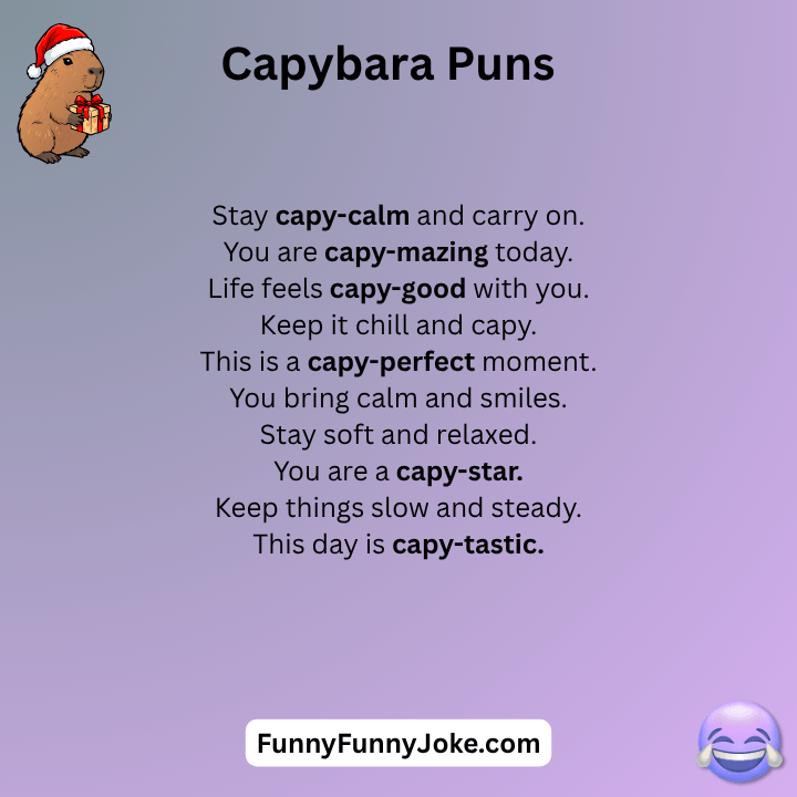 Capybara Puns One Liners