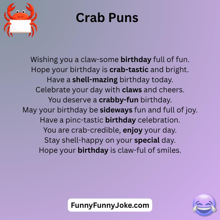 Crab Birthday Puns