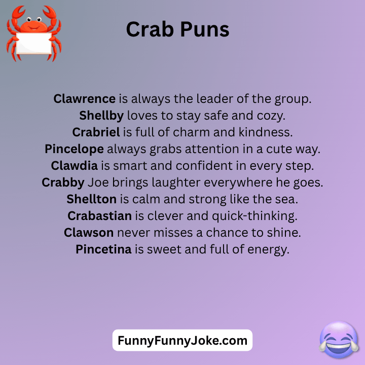 Crab Puns Names