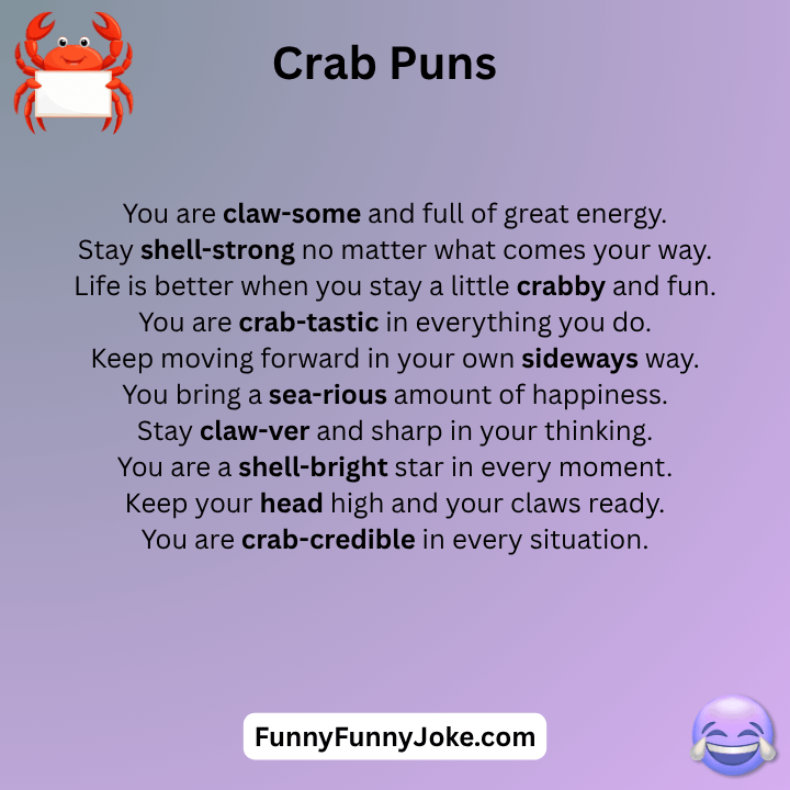 Crab Puns One Liners