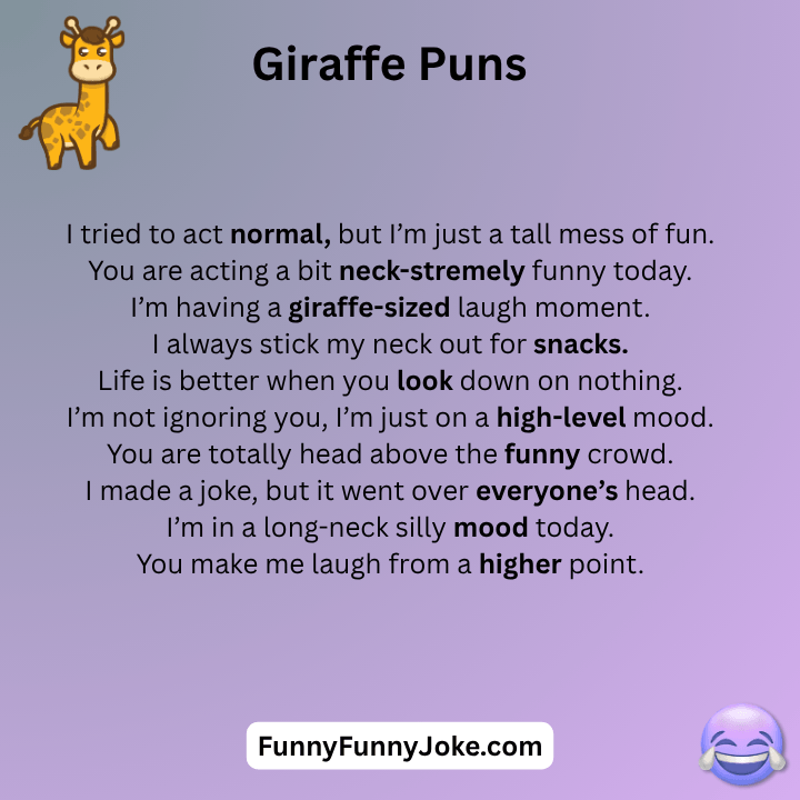 Funny Giraffe Puns