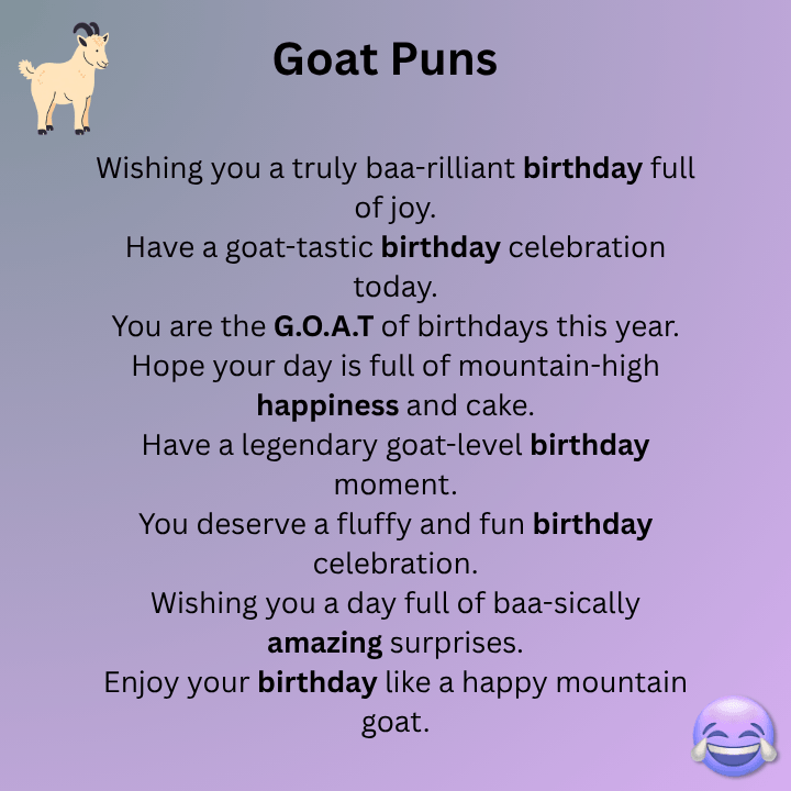 Goat Puns Birthday