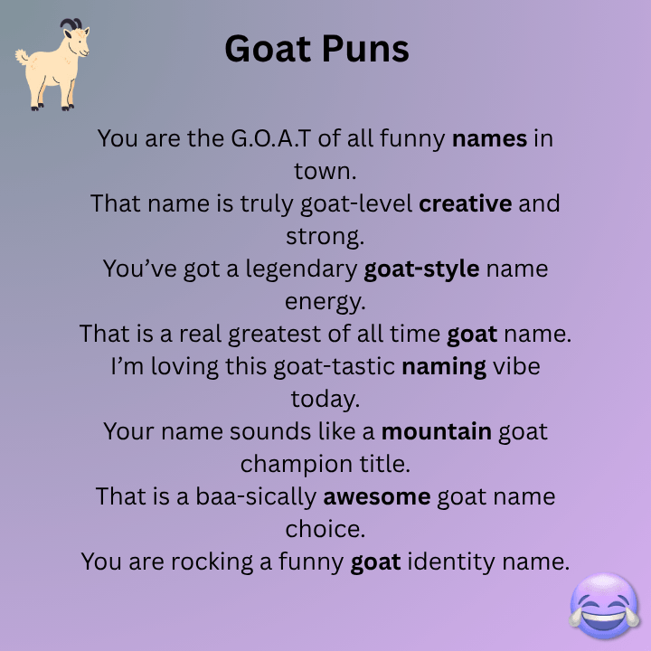 Goat Puns Names