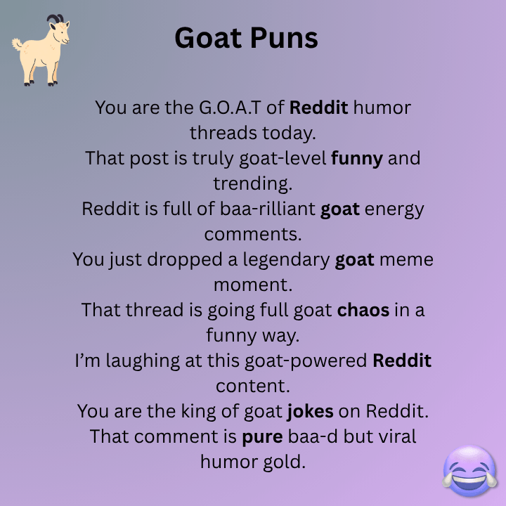 Goat Puns Reddit