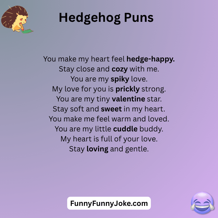 Hedgehog Valentine Pun