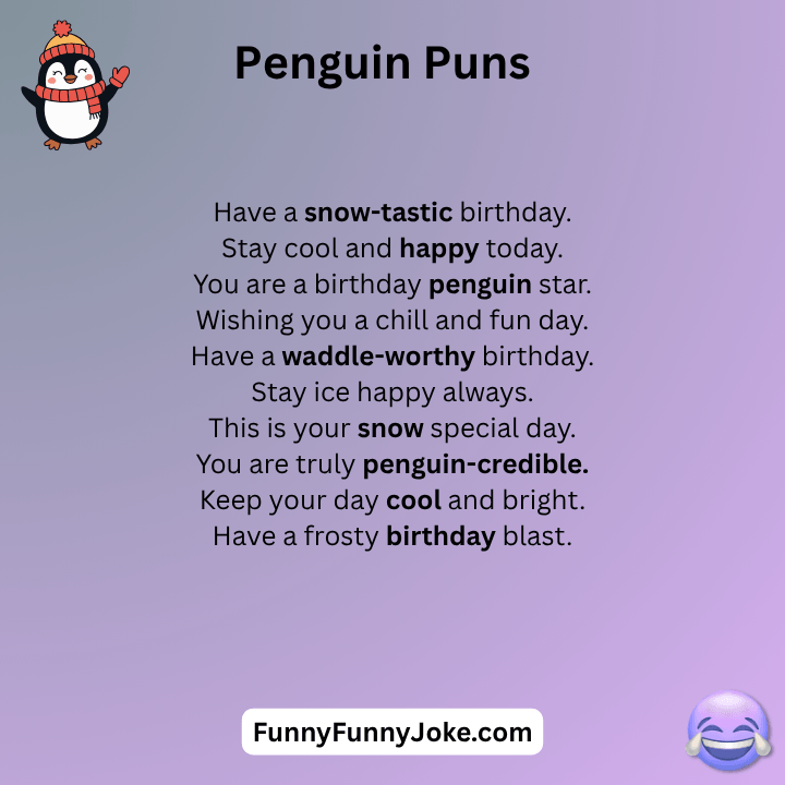 Penguin Birthday Puns