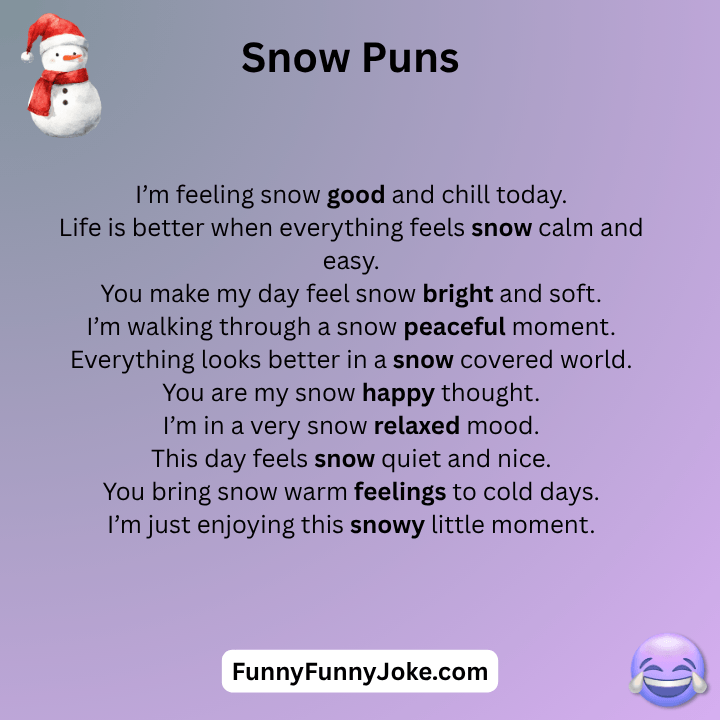 Snow Puns One Liners