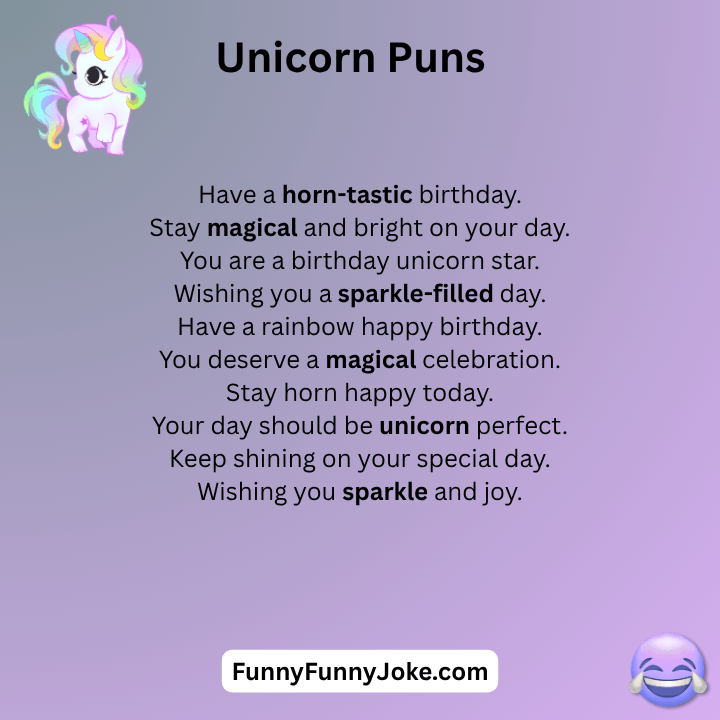 Unicorn Birthday Puns