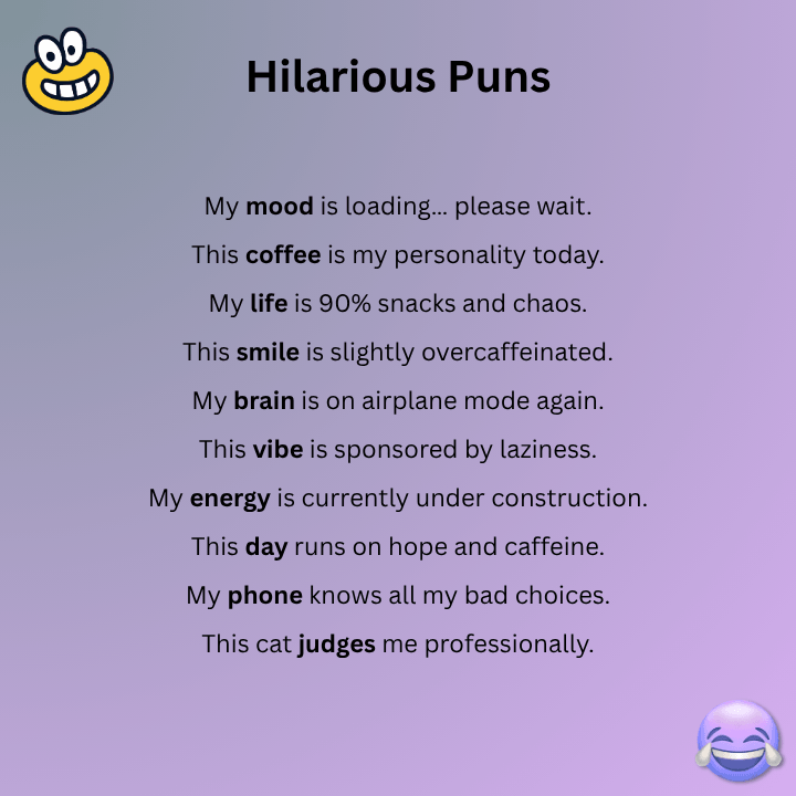 Hilarious Puns Captions