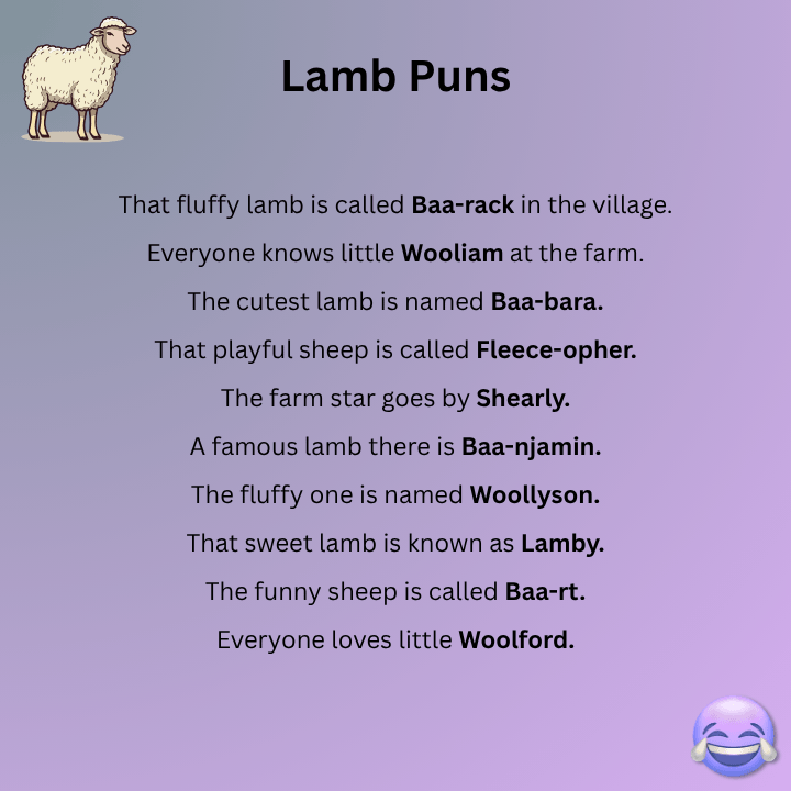 Lamb Puns Names