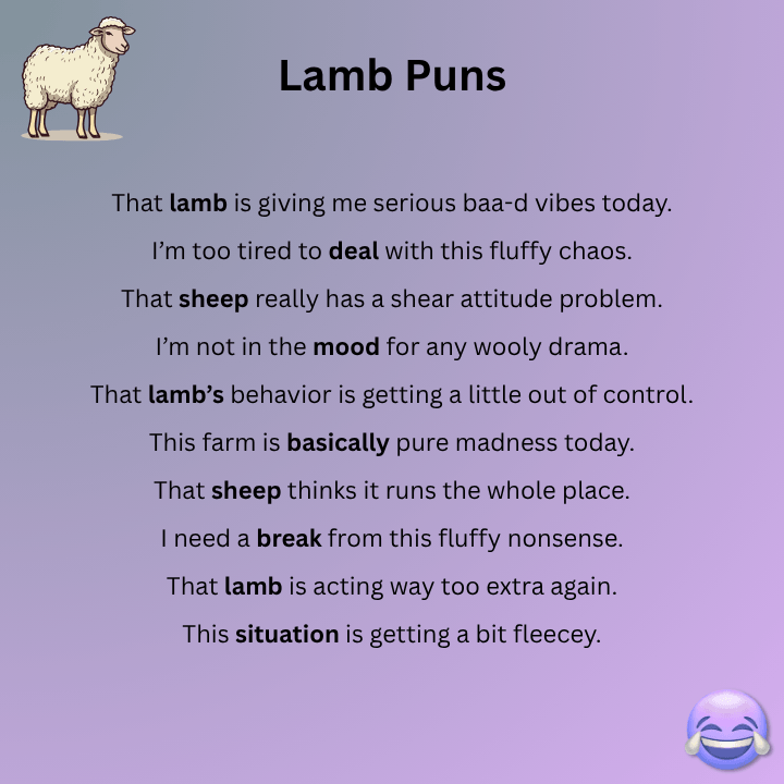 Lamb Puns One Liners For Adults