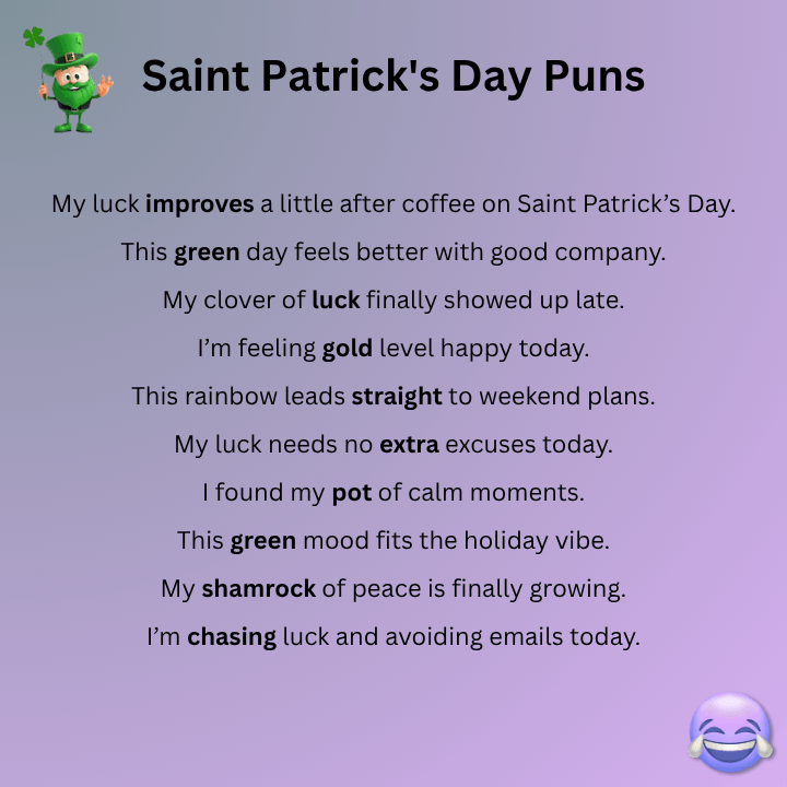 Saint Patrick's Day Puns For Adults
