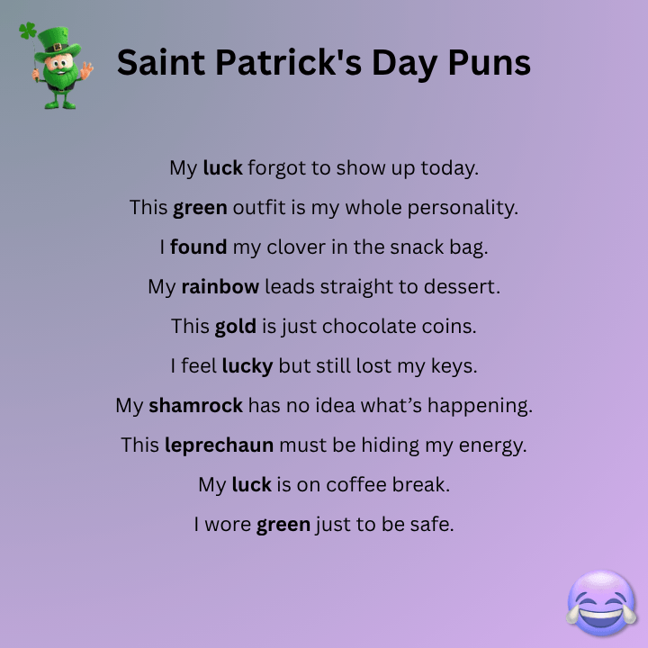Short Funny Saint Patrick's Day Puns