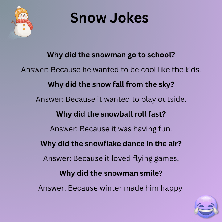 Snow Jokes For Kids