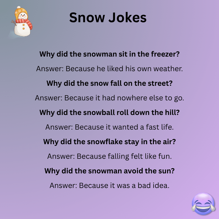 Snow Jokes One Liners