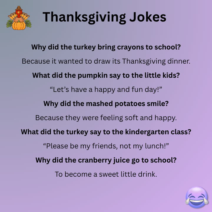Thanksgiving Jokes For Kindergarteners