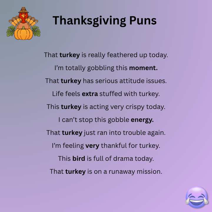 Thanksgiving Puns About Turkey